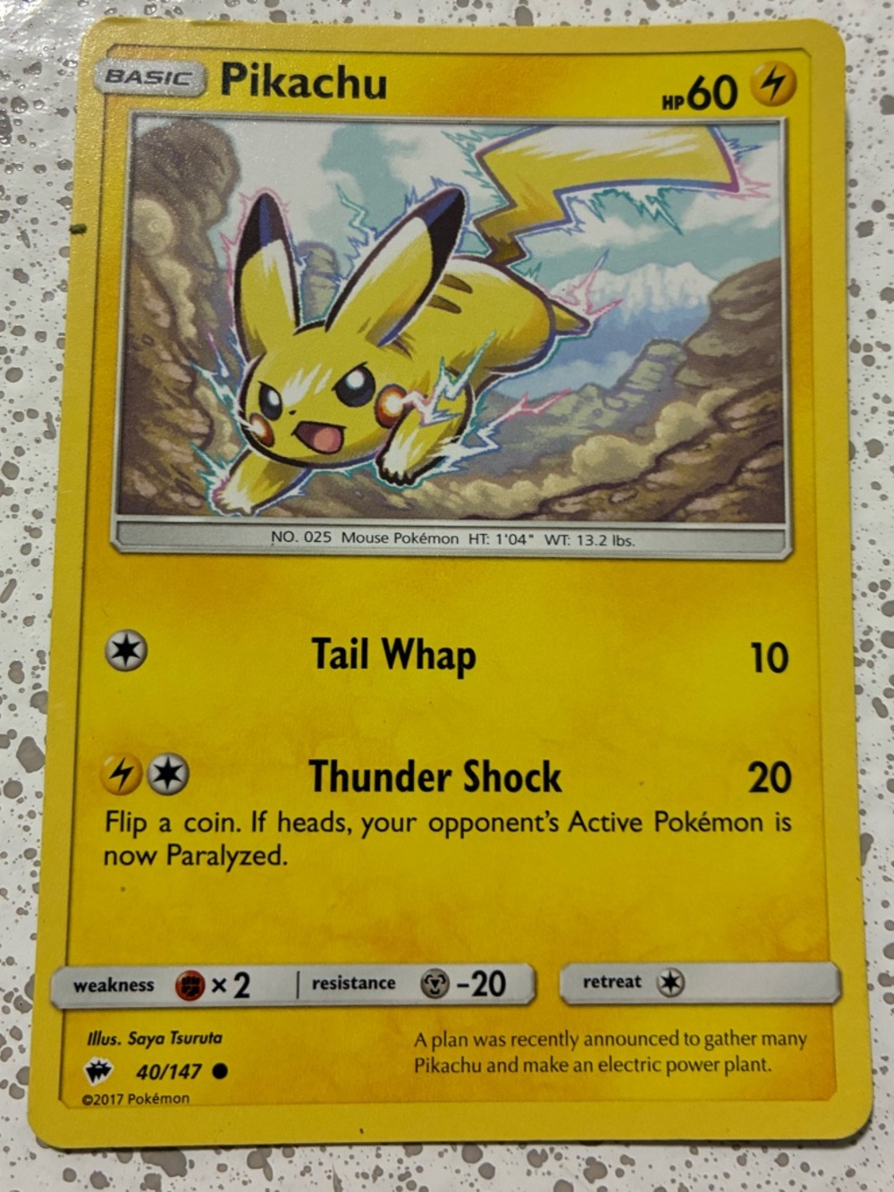 Pikachu Pokémon Trading Card - Basic - 60 HP